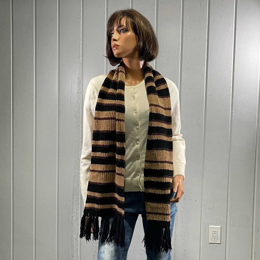*Outbreak Women's Winter Fringe Hem Striped Scarf